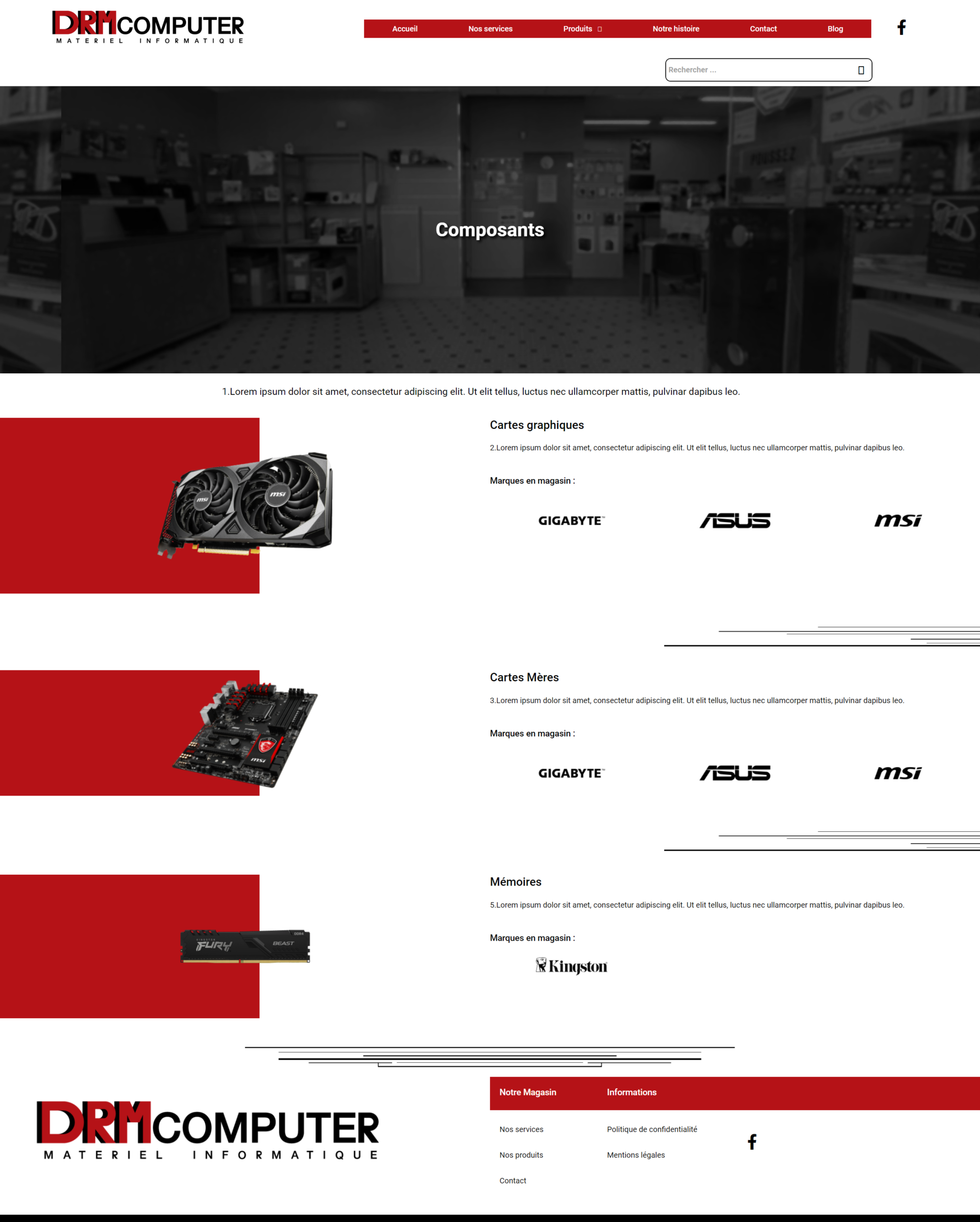 Page produit composant de DRM Computer